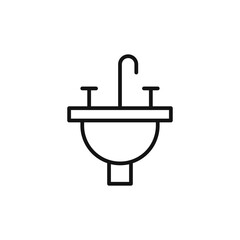 Obraz premium Bathroom sink logo sign vector outline