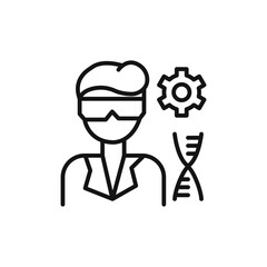 Biomedical engineer logo sign vector outline