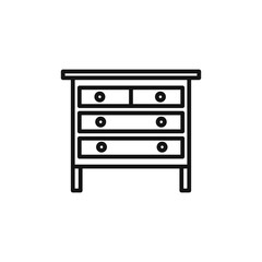 Chest of drawers logo sign vector outline