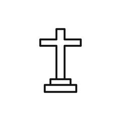 Christian Cross logo sign vector outline