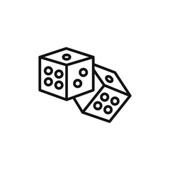 Dice games logo sign vector outline