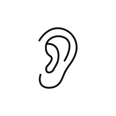 Ear logo sign vector outline