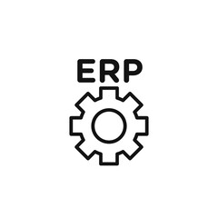 enterprise resource planing or erp logo sign vector outline