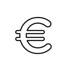 euro sign logo sign vector outline