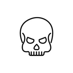 Evil skull logo sign vector outline