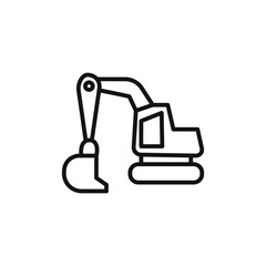 Excavator logo sign vector outline