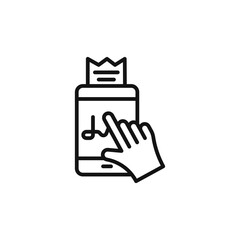 Finger confirms signature logo sign vector outline