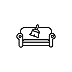 Furniture dry cleaning logo sign vector outline