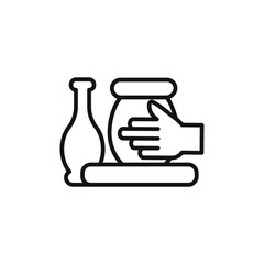 Handmade pottery logo sign vector outline
