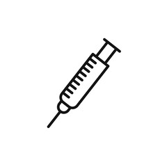 Insulin syringe logo sign vector outline