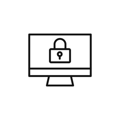 IOT security logo sign vector outline