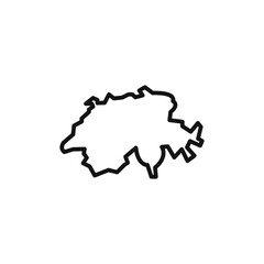 map of switzerland logo sign vector outline