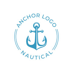 Vintage nautical anchor logo design