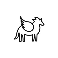 Pegasus logo sign vector outline
