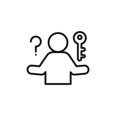 Problem solving skills logo sign vector outline