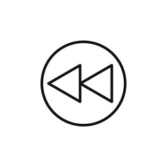Rewind Previous Back arrow logo sign vector outline