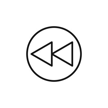 recommend clip art: Rewind Previous Back arrow logo sign vector outline