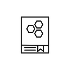 Science book logo sign vector outline