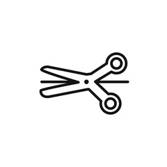 Scissors with cut lines logo sign vector outline