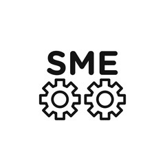 SME, small and medium enterprise logo sign vector outline