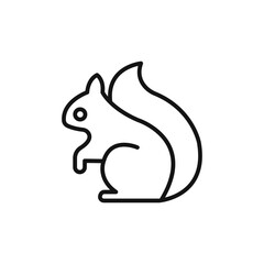 squirrel logo sign vector outline