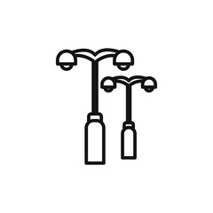 Street lighting logo sign vector outline