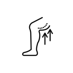 Fototapeta premium Thigh lift black logo sign vector outline