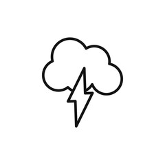 Thunder lightning logo sign vector outline