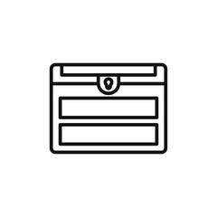 Fototapeta premium Wooden chest logo sign vector outline