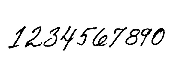 Arabic numerals set 1-10. Black figures.