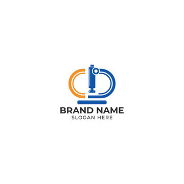 CD letters microscope logo vector