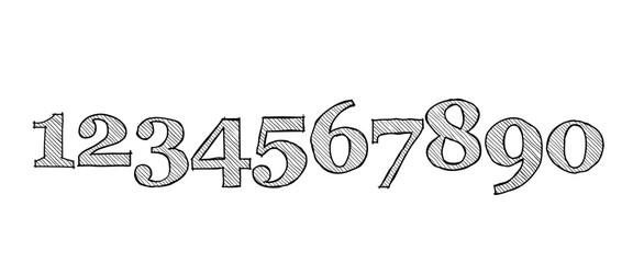 hand drawing numbers, mathematics and numbers vector