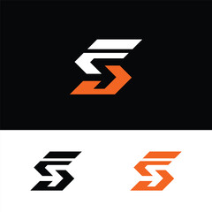 letter SF arrow logo vector