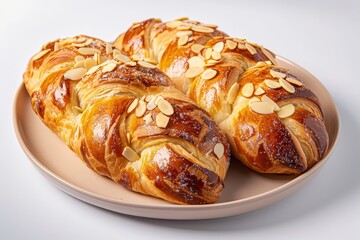 Delicate Danish Pastry with Intricate Braiding and Nutty Sweetness