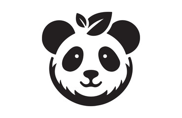 Naklejka premium A Panda of silhouette vector illustration in white background