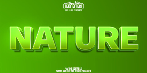 Nature editable text effect, customizable vegan and organic 3D font style