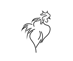 single line rooster icon