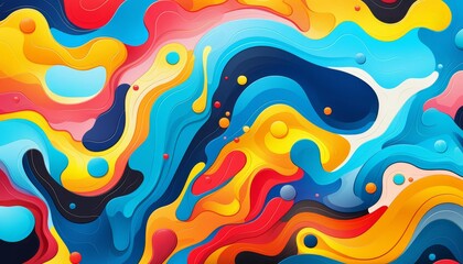 Obraz premium abstract synthesis flat design top view integrated theme cartoon drawing vivid