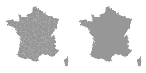 Fototapeta premium France map with departments. Vector illustration.