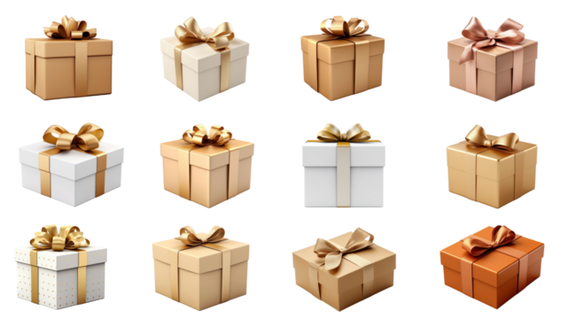 Gift box png cut out set