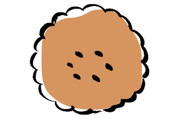 筆タッチのクッキーのイラスト