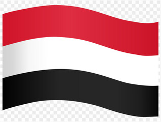Obraz premium Yemen flag wave isolated on png or transparent background vector illustration. 