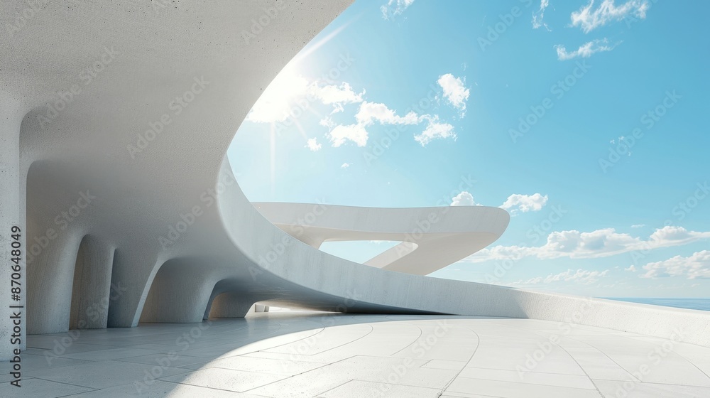 Poster modern architectural design with curved lines