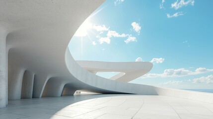 Modern Architectural Design with Curved Lines