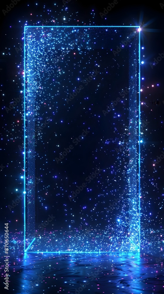 Poster mesmerizing fiber optic light show within continuous frame concept