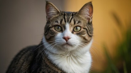 Fototapeta premium Close-up of Domestic Tabby Cat