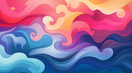 abstract weather flat design side view swirling forms water color Triadic Color Scheme