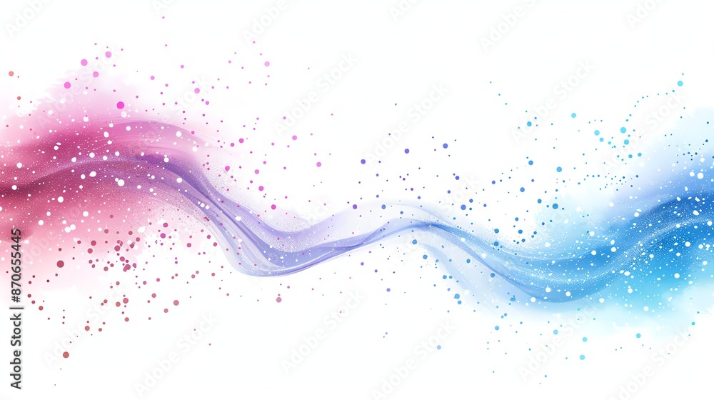 Poster an abstract background with a wave pattern and colorful dots.