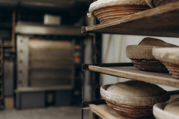 Dough. Bread dough. Fresh raw dough in product line