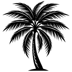 Obraz premium Silhouette of palm tree vector illustration 